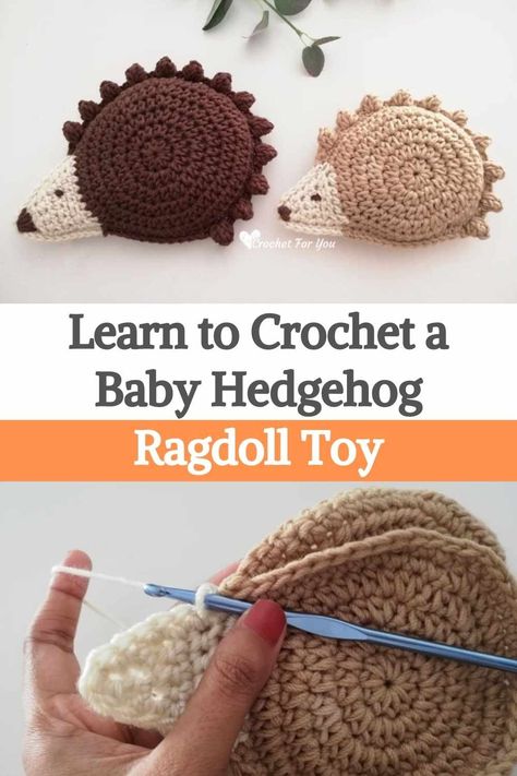 Learn to Crochet a Baby Hedgehog Ragdoll Toy Crochet Pieces Together, Different Types Of Stitches, Christmas Fayre Ideas, Chunky Yarn Crochet Pattern, Chunky Yarn Crochet, Crochet Hedgehog, Crochet Pieces, Crochet Dreamcatcher, Baby Hedgehog