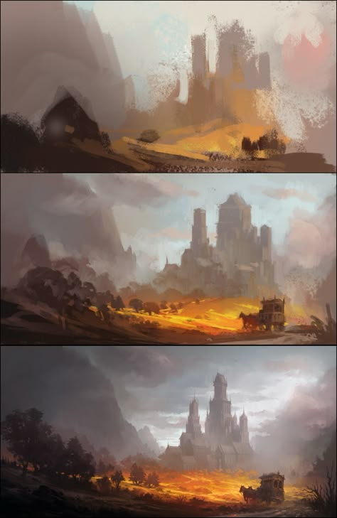 Andreas Rocha is creating Environment Digital Paintings | Patreon Environment Concept Art Step By Step, Environments Concept Art, How To Draw Concept Art, Digital Environment Art, Environment Art Tutorial, Digital Landscape Art, Enviroment Art, Digital Painting Process, Concept Art Environment