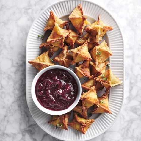 Thanksgiving Cocktail Party, Crispy Goat Cheese, Recipes Winter, Thanksgiving Appetizer, Crispy Wonton, Cheese Wontons, Thanksgiving Appetizer Recipes, Thanksgiving Cocktails, William Sonoma