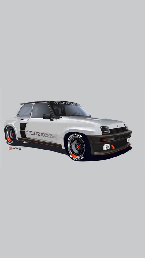 Renault 5 Gt Turbo, Cars Old, Renault 5 Turbo, Hatchbacks, Bike Illustration, Auto Retro, Euro Cars, Car Illustration, Illustration Vintage