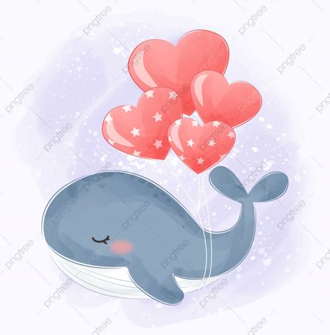 Illustration Whale, Illustration Animals, Whale Illustration, Baby Shower Invitations Design, Animals Illustration, Watercolor Whale, Cute Whales, Whale Art, A Whale