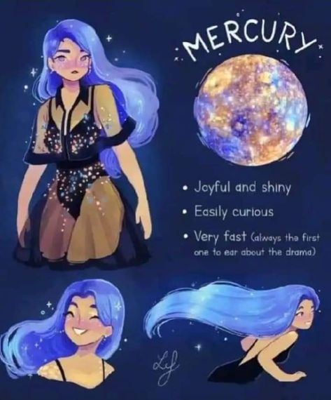 Planets As People, Mercury Planet, Planet Drawing, Planets Art, The Planets, Galaxy Art, Zodiac Art, Cute Easy Drawings, Human Art