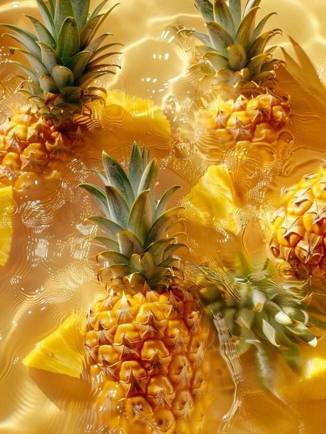 Tropical Fruits Aesthetic, Pineapple Wallpaper Aesthetic, Pineapple Aesthetic, Tropical Fruit Photography, Aesthetic Fruits, Pineapple Backgrounds, Ukulele Design, Pineapple Wallpaper, Pineapple Water