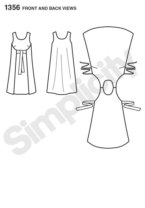 Wrap Dress Pattern, Sewing Aprons, Beginner Sewing Projects Easy, Aprons Patterns, Pattern Blouse, Drafting Patterns, Couture Vintage, Diy Blouse, Simplicity Patterns