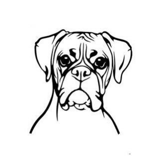 Boxer Tattoos Dog, Boxer Drawing Easy, Boxer Dog Tattoo Ideas Simple, Boxer Coloring Page, Boxer Dogs Drawing, Dog Boxer Tattoo, Boxer Dog Drawing Easy, Boxer Dog Outline Tattoo, Boxer Dog Tattoo Simple