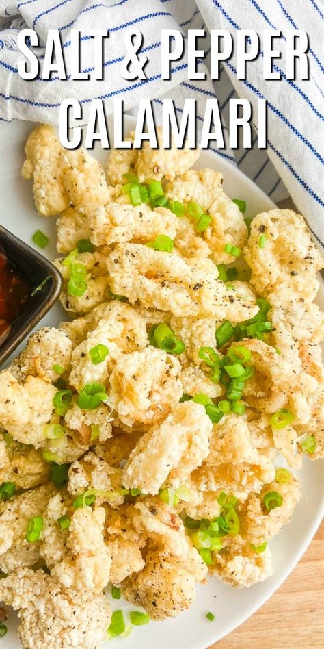 Salt and Pepper Calamari Recipe - Life's Ambrosia Appetizers Meat, Salt And Pepper Calamari, Appetizers Seafood, Calamari Recipe, Keto Meat, Plating Food, Presentation Food, Octopus Recipes, Calamari Recipes