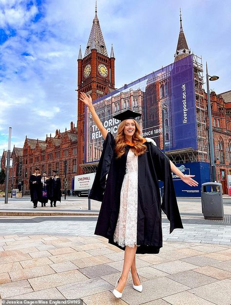 Miss England, 26, who defied school bullies to become first redhead to win title reveals she's graduated in aerospace engineering | Daily Mail Online Miss England, Structural Mechanics, Being Crowned, Beauty And Brains, Female Engineer, Stem Subjects, Constant Headaches, University Of Liverpool, Graduation Photography Poses