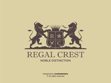 Regal Crest - Noble Distinction Logo Design by Rashedul Islam Chowdhury Logo Ideas, Creative Professional, Global Community, Logo Design, ? Logo, Design, Logos