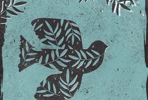 November Leaves, Lino Print Pattern, Bird Stamp, Peace Dove, Student Project, Online Class, Print Style, Video Lessons, Lino Print