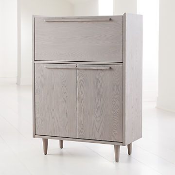 Bar Cabinets and Carts: Home Bar Storage | Crate and Barrel Home Bar Storage, Wine Bottle Shelf, Bar Furniture For Sale, Entryway Storage Cabinet, Home Bar Areas, Storage Crate, Bar Cabinets, Stone Bar, Bar Storage