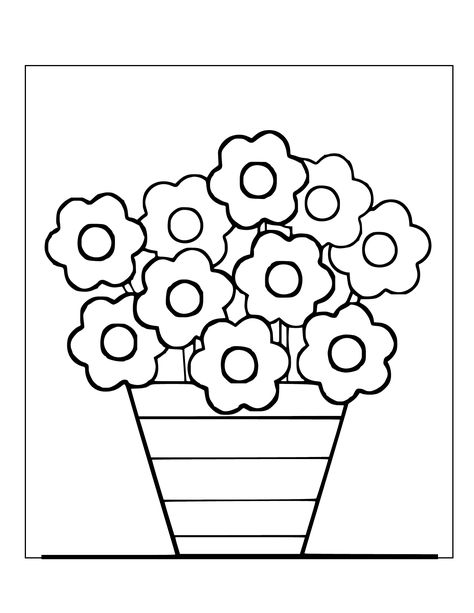 Flower Pot Coloring Pages ⋆ coloring.rocks! Coloring Page Flowers, Flower Colouring Pages, Coloring Rocks, Flowers In A Pot, Baseball Coloring Pages, Batman Coloring Pages, Mindfulness Colouring, Witch Coloring Pages, Pre Writing Activities