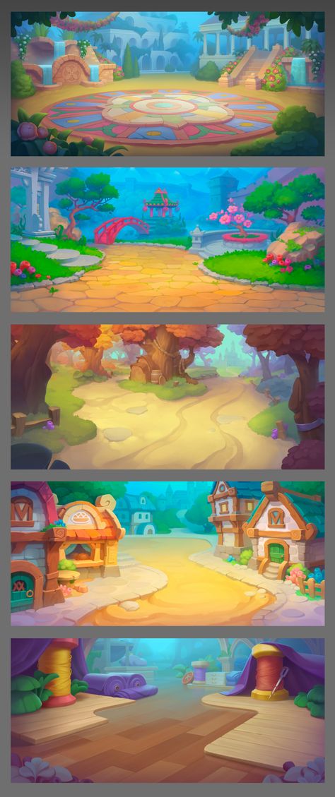 Game Environment Design, Game Background Design, Mobile Game Art, 2d Game Background, Town Drawing, Game Art Environment, Game Background Art, Game 2d, City Games