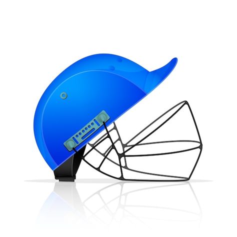 Cricket Helmet, Premium Vector, Graphic Resources, White Background, Blue, White