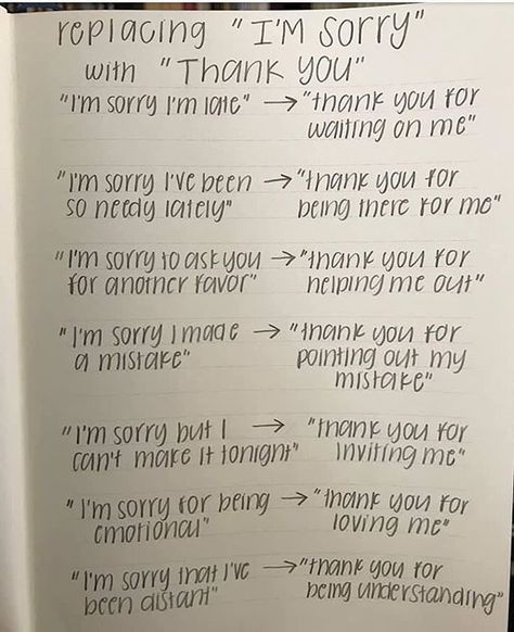 Stop apologizing and look for gratitude instead #wednesday #wednesdaywisdom #stopsayingsorry #thankful #bethankful #begrateful #stopapologizing #gratitude #gratitudejournal #sorrynotsorry #growth #growthmindset Say Im Sorry, Saying Sorry, Power Of Positivity, Im Sorry, School Counselor, I'm Sorry, The Words, Picture Quotes, Self Improvement