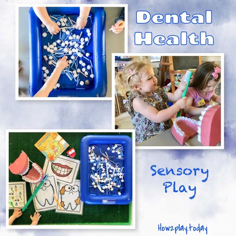 Dental Sensory Bin, Dental Health Sensory Bin, Kids Hygiene, Dental Health Month, Learn Through Play, Safe Environment, Sensory Bottles, Activity Mat, Community Helpers