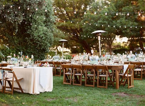 you could do one farm table in the middle uncovered for bridal table to get that look. then other tables covered. Food Truck Wedding Reception Ideas, Food Truck Wedding Ideas, Food Truck Party Decorations, Biergarten Wedding, Wedding With Food Truck, Taco Truck Wedding, Wedding Food Truck Ideas, Beer Garden Wedding Receptions, In N Out Truck Wedding