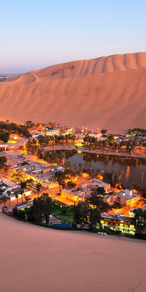 Huacachina Peru, Desert Vacation, Desert Town, Peru Travel, Travel South, South America Travel, Beautiful Places In The World, Machu Picchu, In The Desert