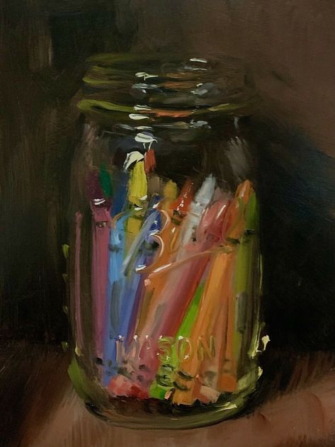 “Crayons in a Jar” NOAH VERRIER Still life oil painting, Signed art print | eBay Crayon Canvas, American Painting, Still Life Oil Painting, Still Life Art, In A Jar, Sign Printing, Still Life Painting, Sign Art, Oil Pastel