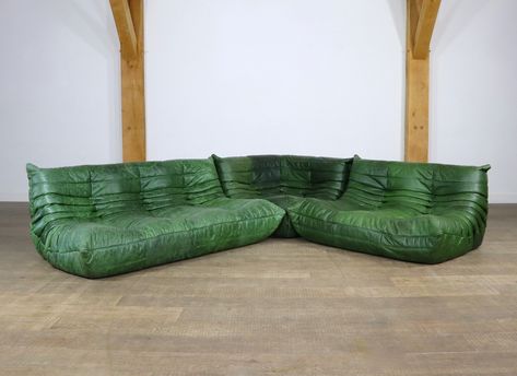 Green Togo Sofa, Michel Ducaroy, Togo Sofa, Interiors Dream, Ligne Roset, Decoration Inspiration, House Room, Dream House Decor, Aesthetic Room Decor