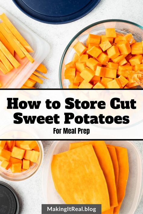 Don't let those freshly cut sweet potatoes go to waste! Learn the best techniques to store and prepare your cut potatoes like a pro. Make meal prep a breeze with this essential guide on storing cut sweet potatoes. Sweet Potato Prep, How To Store Sweet Potatoes, How To Preserve Sweet Potatoes, Meal Prep Sweet Potatoes, Making Sweet Potato Fries, Freeze Sweet Potatoes, Potato Storage, Cubed Sweet Potatoes, Sweet Potato Toast