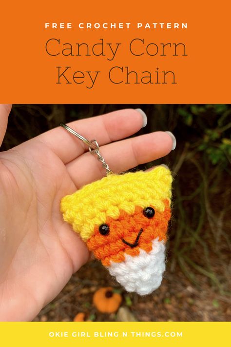 What's cuter than fall pumpkins???? Candy Corn!!! Whether or not you like to eat the actual candy corn, you have to admit that this little keychain is pretty cute, right?! . . . . #freecrochetpattern #candycorncrochet #fallcrochetpattern #candycornkeychain #crochet #crochetpatterns #easycrochetpattern Crocheted Candy Corn, Butterfly Step By Step, Crochet Fall Decor, Crochet Critters, Mom Crafts, Crochet Keychains, Crochet Holiday, St Joes, Fall Ornaments