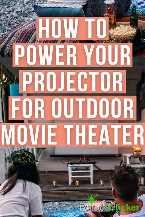 how to power your projector for outdoor movie theater Outdoor Movie Projector Set Up, Projector Outdoor Backyard Movie Nights, Outdoor Movie Night Party Ideas, Outdoor Movie Night Ideas, Outdoor Theater Ideas, Outdoor Movie Night Party, Yurt Life, Diy Backyard Movie Night, Summer Movie Night