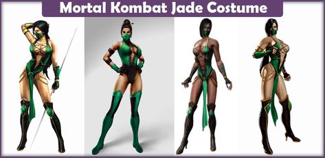 The best guide on making a Mortal Kombat Jade Costume from the franchise. Here you will find a list of everything you will need to make an accurate costume! Jade Costume, Costume Women, Halloween Stuff, Hallows Eve, Diy Costumes, Halloween Outfits, Cosplay Costumes, Jade, Halloween Costumes