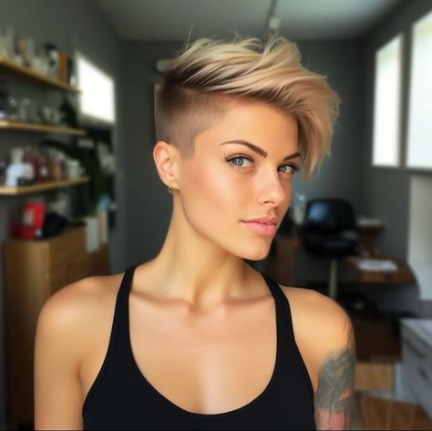 Short Hair Sweethearts | @sanja_carica_karasman ❤️😍❤️😍❤️😍❤️😍❤️😍❤️😍❤️😍❤️ #shorthair #shorthaircut #pixiecut #pixie #pixiehaircut #shorthairideas #hair... | Instagram Shape Fundamentals, Lesbian Haircut, Edgy Pixie Hairstyles, Men Fade Haircut Short, Mohawk Haircut, Shaved Hair Cuts, Long Face, Edgy Short Hair, Square Face