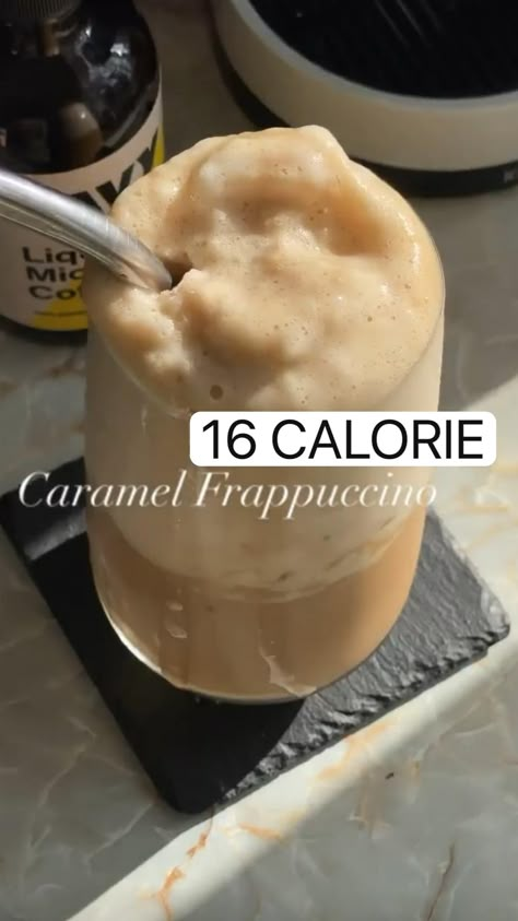 5min · 1 serving

 

Ingredients: 
 • 125ml unsweetened almond milk 
 • 2 shots espresso 
 • 300g ice 
 • 3 tbsp 0 calorie caramel syrup Low Calorie Frappe Recipe, Low Calorie Coffee Recipes, Low Calorie Milkshake, Low Calorie Frappe, Healthy Frappe Recipe, Low Cal Iced Coffee, Low Calorie Iced Coffee At Home, Low Cal Coffee Drinks At Home, 0 Calorie Drinks