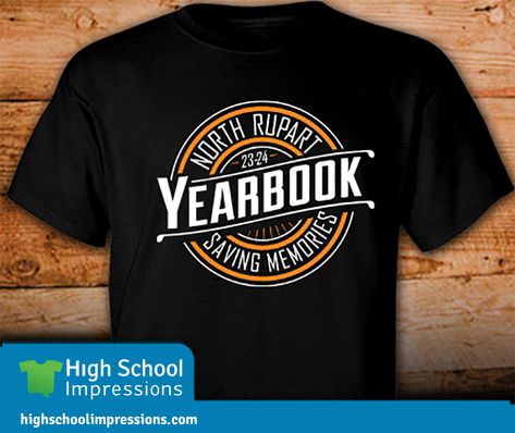 Create your own Yearbook Staff design for t-shirts, hoodies, sweatshirts. Pick one of our Templates & then choose your Text, Ink and Garment Colors. 12 piece minimum! High School Impressions Design: jo-030-w Yearbook Shirts, Yearbook Club, Staff Design, Yearbook Staff, Saving Memories, School Shirt Designs, Yearbook Themes, Yearbook Design, High School Yearbook