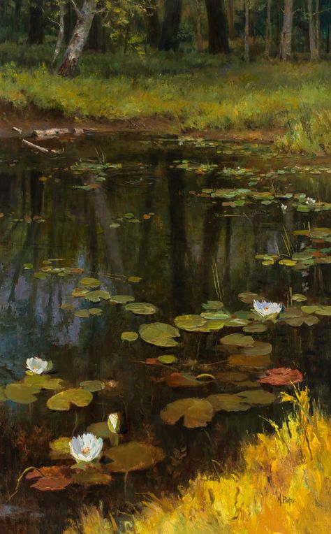 Water Lilies Painting, Time Stands Still, Lily Painting, Painting Competition, Arte Inspo, Plein Air Paintings, Water Painting, Rembrandt, Water Lilies