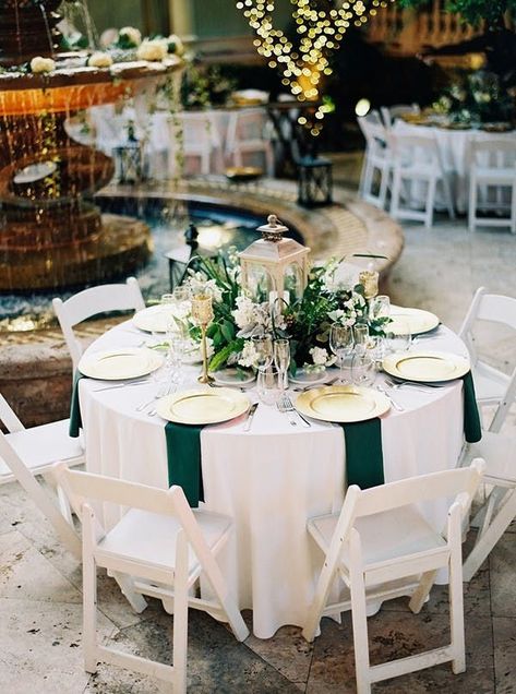 Emerald green table decor