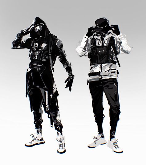 Make Character Design, Make Character, Sci Fi Outfit, Techwear Fashion, Cyberpunk Clothes, Cyberpunk Fashion, Cyberpunk Character, 캐릭터 드로잉, Character Poses