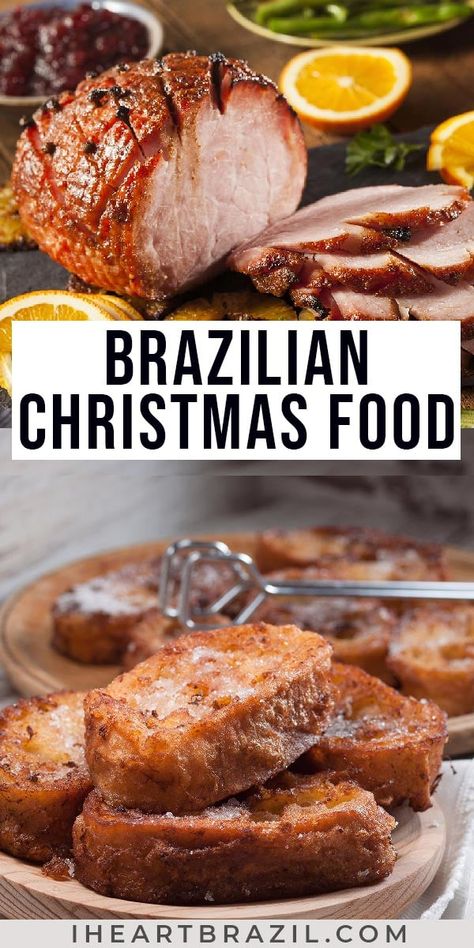 This is your guide on Brazilian Christmas food. Here we talk about the most traditional dishes in every Brazilian Christmas feast, including desserts! | Brazilian food | Brazilian desserts | Christmas in Brazil #iheartbrazil Christmas In Brazil, Christmas Food Recipes, Brazilian Food Traditional, Colombian Cuisine, Brazil Food, Brazilian Desserts, Brazilian Dishes, Christmas Feast, Around The World Food