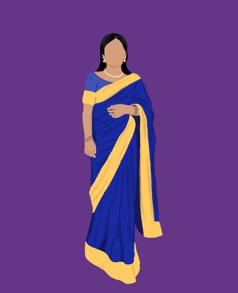 Saree Illustration, Free Cartoon Characters, Wedding Caricature, Drawing Pictures, Free Cartoons, 2d Character, Indian Art Paintings, Couple Wedding, Art Color