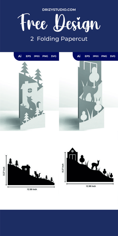 This is folding papercut of fox and countryside house on the hill. You can show this in your house as a decoration on the rack, on book as a simple pop up craft. You can also print it as in-frame decoration or other farm countryside SVG craft ideas.

SVG file is included to cut the design with Cricut machine, silhouette machine, as well as other cutting machines. It will make a great gift for a friend, your family, your parent, or someone special. Kirigami Christmas, Home Decor Ideas Paper, Paper Cutout Effect, Pop Up Christmas Cards, Paper Flower Wall Hanging, Wall Hanging Ideas, 달력 디자인, Paper Carving, Idee Cricut