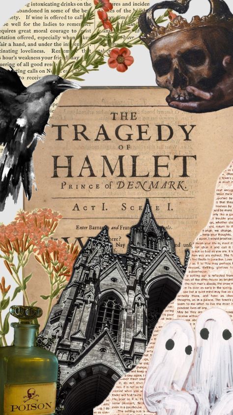 Hamlet #shakespeare #shakespeareaesthetic #renissance #hamlet Hamlet Art Project, Hamlet Art, Shakespeare Background, Hamlet Aesthetic, Hamlet Collage, Hamlet Poster, Hamlet Poster Design, Shakespeare Poster Design, Shakespeare Posters