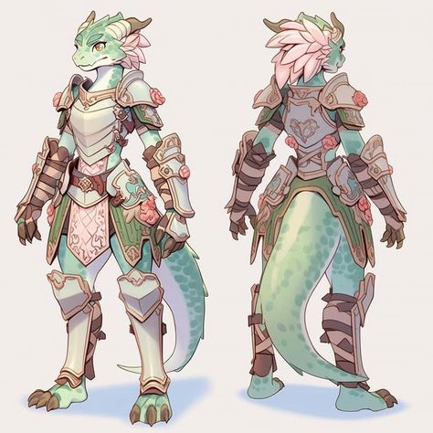 Dnd Art Dragonborn, Pink Dragonborn, Dragonborn Dnd Character Design, Green Dragonborn Dnd, Dnd Kobold Character Art, Dnd Dragonborn Character Design, Dragon Born Character Design, Lizard Fursona, Female Lizardfolk