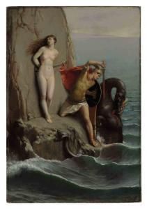 Louis Matout - Perseus And Andromeda Andromeda Mythology, Perseus And Andromeda, Neoclassical Painting, Sea Monsters, Greek Myths, Classical Art, Gods And Goddesses, Greek Mythology, Art History