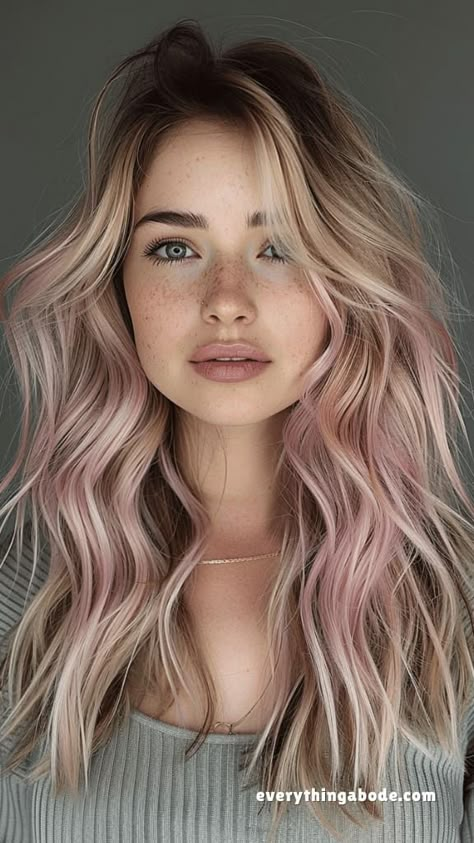 40+ Gorgeous Pink Hairstyle Ideas You Can Copy Right Now Hair Color For Pale Pink Skin, Light Dusty Pink Hair, Pink Medium Length Hair, Ice Pink Hair, Hair Cut And Color Trends, Ash Blonde With Pink Highlights, Hair Color Ideas For Blondes With Color, Pink And Dark Blonde Hair, Light Pink Ombre Hair