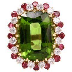 Ruby Cocktail, High End Jewelry, Peridot Jewelry, Sapphire Diamond Ring, Green Peridot, Fabulous Jewelry, Domed Ring, August Birth Stone, Ring Collections