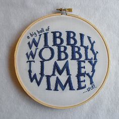 Wibbly Wobbly Timey Wimey Stuff! Doctor Who Embroidery, Pop Culture Embroidery, Wall Art, TV Fiber Art, Geeky Art Doctor Who Embroidery, Doctor Who Crafts, Geeky Craft, Geeky Art, Nerd Crafts, Embroidery Wall, Embroidery Wall Art, Geek Crafts, Art Tv