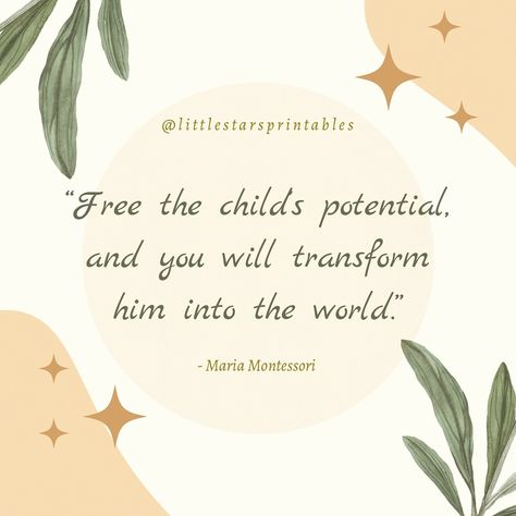 🌱 “Free the child’s potential, and you will transform him into the world.” - Maria Montessori Nurture growth, inspire change. 🌟 Maria Montessori Quotes, Montessori Quotes, Fall Camping, Maria Montessori, Montessori, Inspirational Quotes, The World, Quotes, Instagram