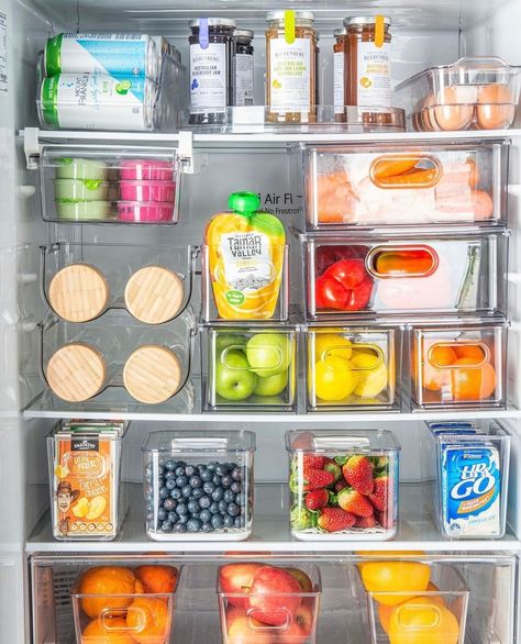 Home Organisation Solutions on Instagram: “This week we have been sharing all the new products coming soon to the LLC Shop… what are you most excited for?” Clean Pantry, Functional Kitchen Storage, Desain Pantry, Small Tub, Fridge Organisers, Storage Tubs, House Organisation, Fridge Storage, Kitchen Organisation