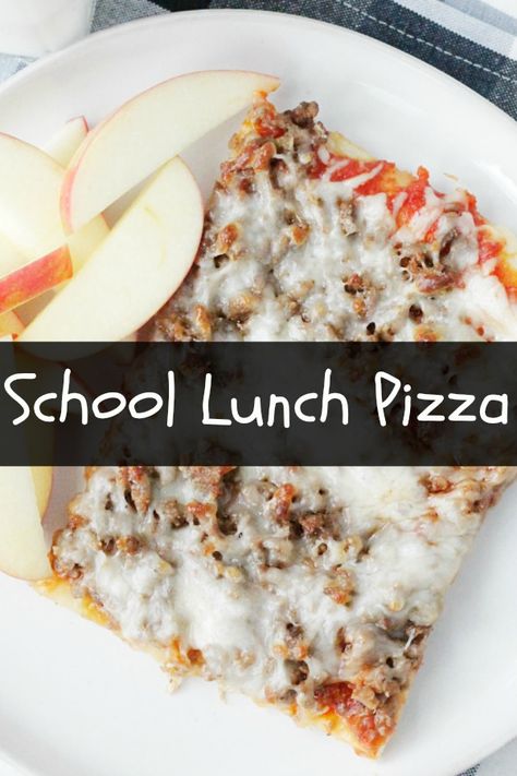 Copycat Lunch Lady Pizza | Foodtastic Mom #backtoschool #pizza #copycatrecipe #pizzarecipe #schoolpizza Lunch Room Pizza Recipe, Lunchroom Pizza Recipe, Lunch Ladies Recipes, Cafeteria Pizza Recipe School Lunch, Lunch Lady Pizza Recipe, School Pizza Recipe Old, Lunch Lady Pizza, School Lunch Pizza Recipe, School Lunch Pizza