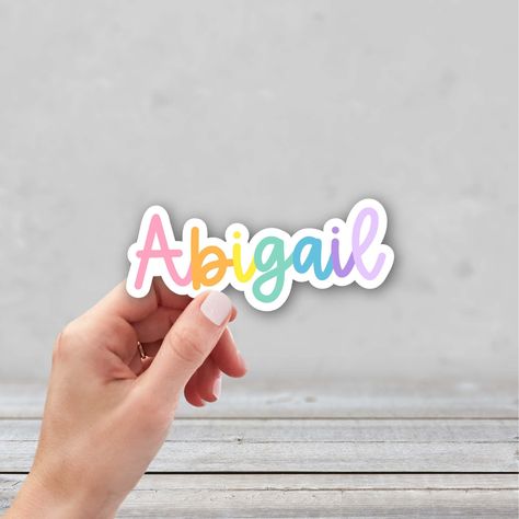 Custom Name Stickers - 100% waterproof & weatherproof. Choose from 10+ colors. Perfect for water bottles, laptops, notebooks, and more! #customnamestickers #waterproofstickers . #Pastel #Rainbow_Names #Cute_Name #Name_Sticker Stickers Rainbow, Rainbow Names, Cute Name, Name Sticker, Sticker Water Bottle, Cute Names, Sticker Cute, Name Stickers, Personalized Stickers