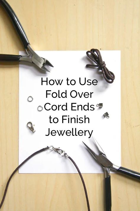 Free Jewelry Making Projects, Jewellery Techniques, Jewerly Making, Cord Jewelry, Cord Ends, Jewelry Tips, Jewelry Making Project, Jewelry Clasps, Jewelry Techniques