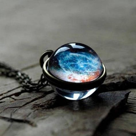 Galaxy Jewelry, Galaxy Necklace, Galaxy Pendant, Round Pendant Necklace, Magical Jewelry, Necklace Ideas, Cool Jewelry, Crystal Necklace Pendant, Fantasy Jewelry