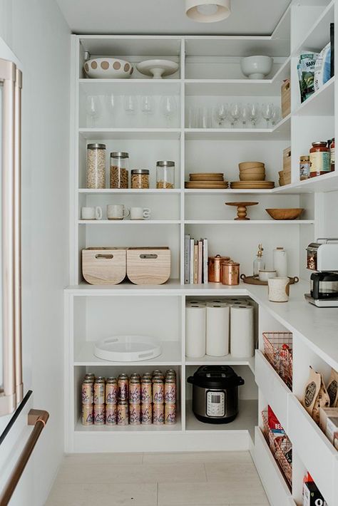 Diy Pantry Organization, Dream Pantry, Perfect Pantry, Organized Pantry, Sarah Sherman Samuel, Pantry Shelving, California Closets, Deep Shelves, Pantry Ideas