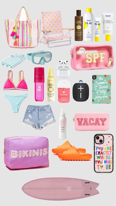 Beach bag essentials! 🌊☀️ #preppy #beach #beachbag #wwjd #hwlf #lemonade4lils Preppy Beach Bag, Wwjd Hwlf, Beach Bag Essentials, Preppy Beach, Jenny Han, How To Lighten Hair, Bag Essentials, Essential Bag, Tan Lines